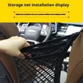 thumbnail image 6 of "Stretchy Backseat Organizer Mesh Bag - 3-Layer Triple Car Mesh Pockets Between Seats Organizer Pockets Dog Car Accessory", 6 of 8