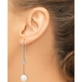 thumbnail image 3 of Sterling Silver Rhodium-Plated 9-10mm Rice Fwc Pearl Cz Dangle Earrings Made In China qe15396, 3 of 5