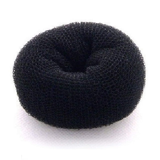 Beaute Galleria Hair Donut Bun Maker Anillo Estilo Malla Chignon Ballet Calcetín Moño (Grande Negro)
