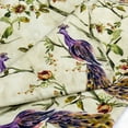 thumbnail image 2 of Fabric Mart Direct Multi Color Cotton Printed Fabric By The Yard, 54 inches or 137 cm width, 20 Continuous Yards Multi Cotton Fabric, Purple Peacock, Upholstery Drapery Curtain Wholesale Fabric, 2 of 8