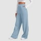thumbnail image 4 of Pantalones de chándal con forro polar para mujer: cintura alta, pierna ancha y bolsillos; poliéster ligero para primavera/otoño; diseño con lazo delantero; informal/trabajo/yoga; tallas S-XXL., 4 of 7