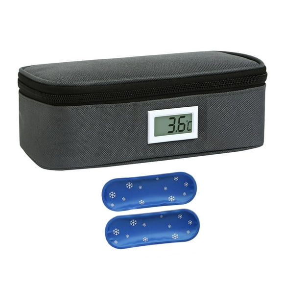 Un bolso más fresco para el viaje, un bolso más fresco aislado con la bolsa de hielo, cremallera, mantiene fresco para Paquete de hielo gris de 2 piezas