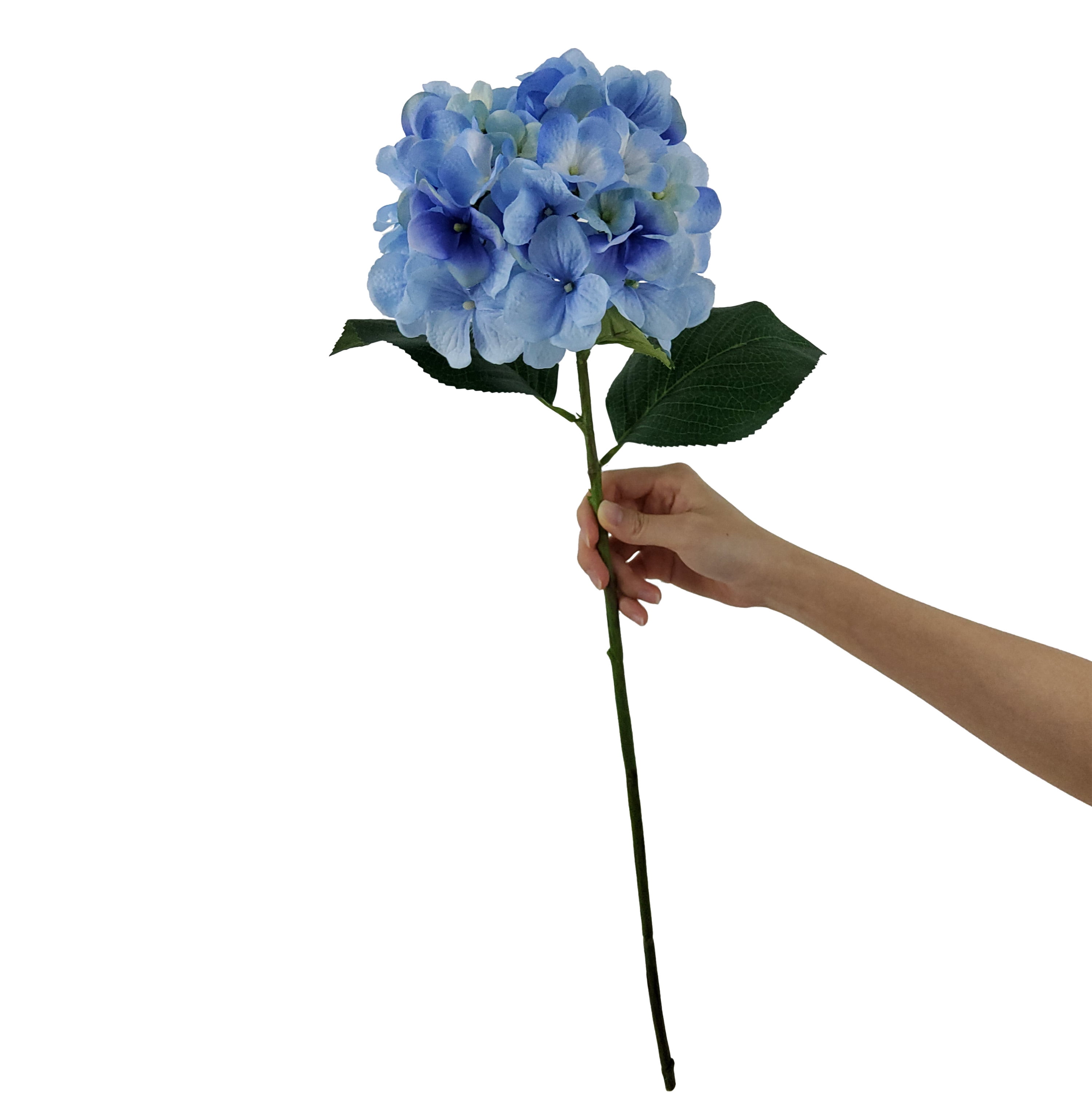 (2 pack) Mainstays 24" Artificial Flower Hydrangea Stem, Blue Color. Indoor Use.