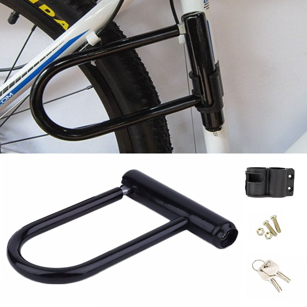 Bicycle D Lock Bike 1.2M Two Keys U Shaped Heavy Duty Strong Cable Frame 