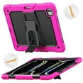 thumbnail image 2 of Case for Lenovo Tab M11 11" 2024, Military Grade Protective Silicone PC Cover with Screen Protector & Adjustable Kickstand & Shoulder Strap & Pencil Holder & 3-layer Protection, Rose+Black, 2 of 8
