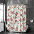 thumbnail image 2 of Coolnut Bath Shower Curtain Liners Roses and Butterflies 66x72in Polyester Waterproof with 12 Curtain Hooks, 2 of 6