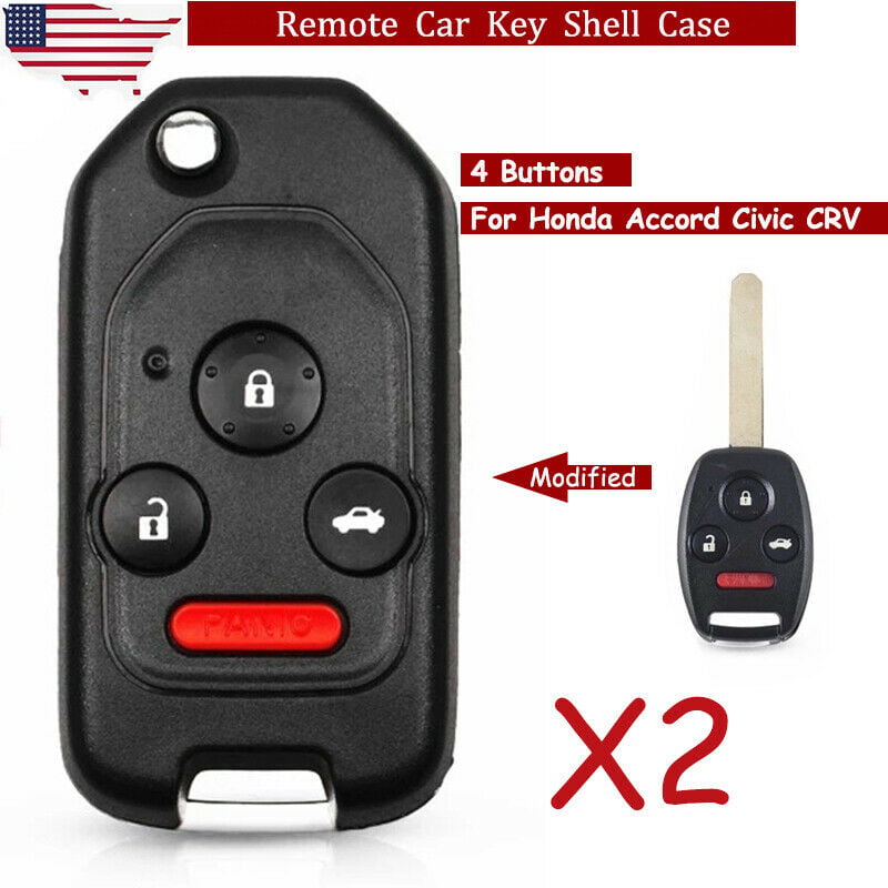 2pcs Black Remote Key Case Cover for Honda Accord Civic CR-V Element Pilot Gift 