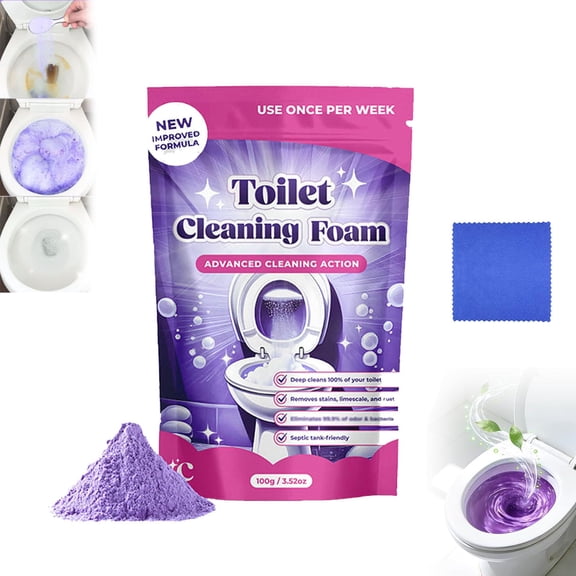 2027 Strong Toilet Cleaner, Touch Free Fizzy Foam Toilet Cleaner, Removes Stains in 20 Min, Powerfully Removes Limescale & Urine Scale, No Touch Toilets Cleaning Foam