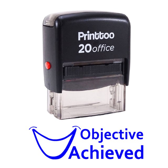 Printtoo OBJECTIVE ACHIEVED Self Inking Rubber Stamp Office Stationary Custom Stamp-Blue