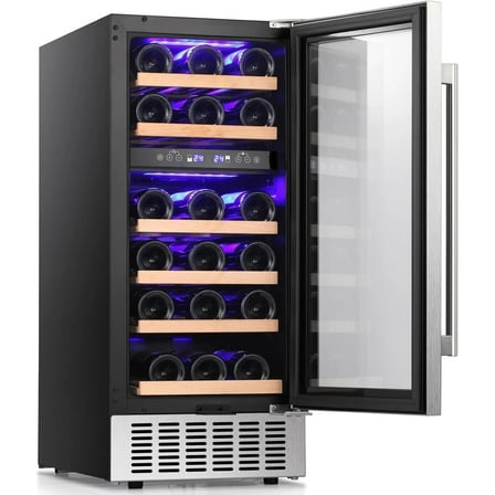 Auseo Dual Zone 28 Bottle Wine Cooler Refrigerator, Built-in Wine Fridge with Quiet Operation & LED Display,for Home, Office or Bar