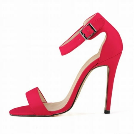 

SHYYY 2024 Women s Open Toe Ankle Strap Stiletto Heels Color Buckle Strap High Heels Party & Daily Classic Solid Wear