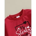 thumbnail image 6 of FEORJGP Toddler Boy Valentine's Day Outfits Infant Baby Long Sleeve Sweatshirt Letter Print Pullover Crew Neck Tops and Drawstring Sweatpants Elastic Pants for Spring Fall Clothes, 6 of 9