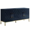 thumbnail image 3 of Best Master Furniture Junior 64" Transitional Wood Sideboard in Navy/Gold Plated, 3 of 5