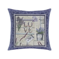 STPgoods Lavender Garden Tapestry Throw Pillow with Insert 18x18" (45x45 cm) Decorative Couch and Sofa Cushion for Living Room Bedroom Square Pillowcase