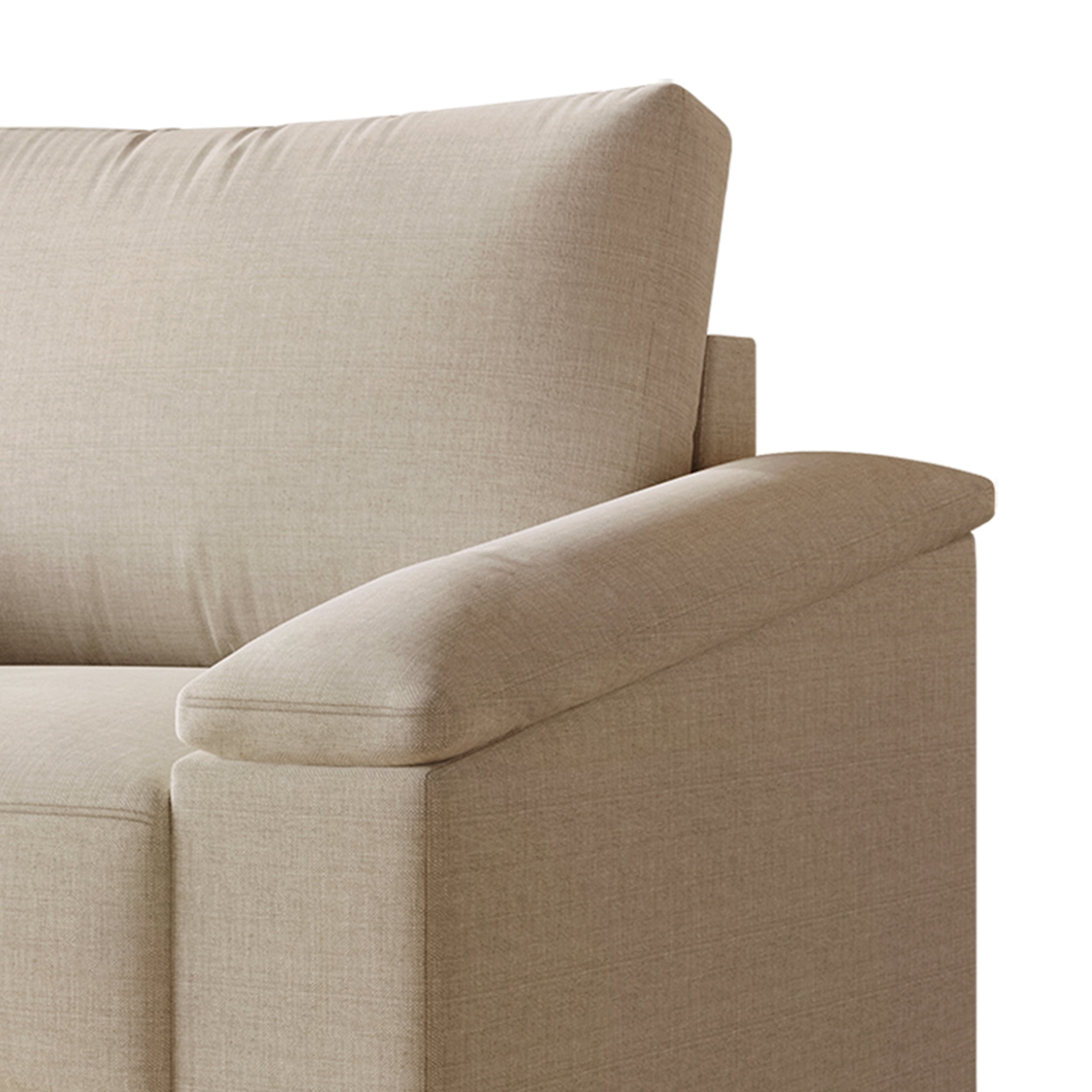Castle Place Elegance Linen Upholstered Armchair, Beige