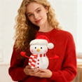 thumbnail image 4 of Christmas Doll Cozy Snowman Soft Huggable Doll For Kids, 4 of 6