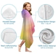 thumbnail image 7 of Rainbow Tie Dye Swirl Pattern Hooded Bath Towel，60"x35" for Ages 3 To 12 Kids, Quick Dry Lightweight Soft Microfiber Hood Beach Towel Cover Up for Kids, 7 of 7