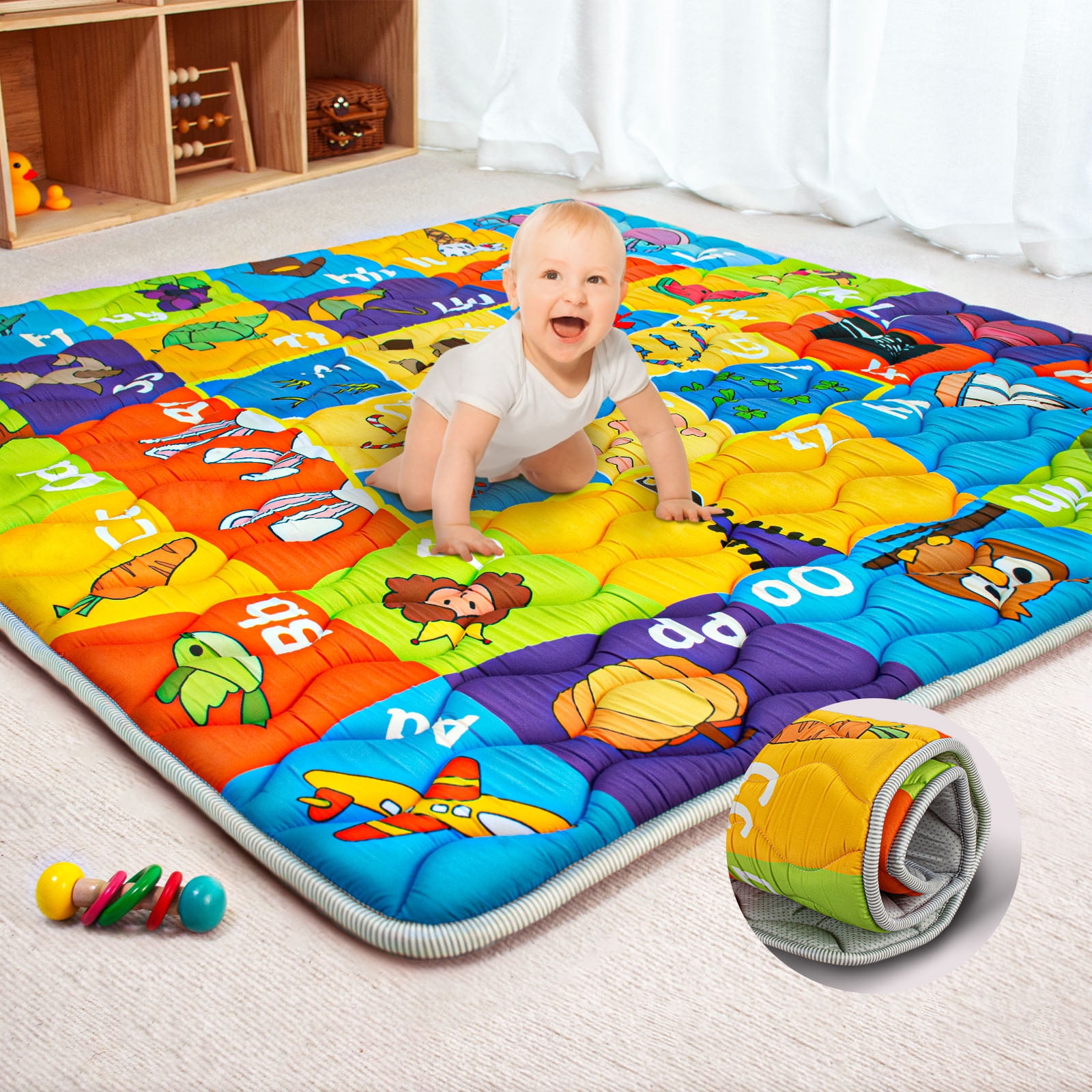 Beavtaens Baby Play Mat 50" × 50" Foam Playpen Mat photo 1