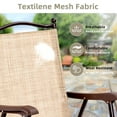 thumbnail image 3 of 2 Pack Patio Folding Dining Chairs, Outdoor Sling Lawn Chairs with Armrests, Sturdy Steel Frame, Portable Camping Lounge Chairs for Backyard, Deck, Poolside and Garden, No Assembly (Beige), 3 of 5