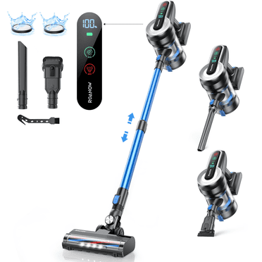 Roanow Cordless Vacuum Cleaner, 38KPA/55Mins with Display Stick Vacuum for Hardwood Floor Carpet Pet