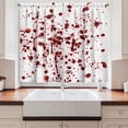 thumbnail image 2 of Ambesonne Bloody Kitchen Curtains, Splashes of Blood Scary, 55"x45", Red White, 2 of 3