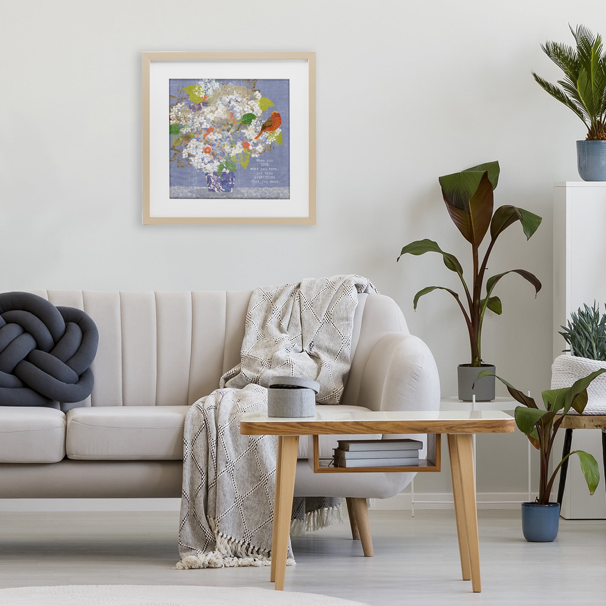 Stupell Industries Floral Inspiration On Love Birch Framed Print Under Glass, design by Suzanne Nicoll