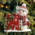 thumbnail image 5 of Taicans ‌Cute Personalized Snowman Christmas Tree Letter Ornament - Red Letter E with Snowflakes & Holly,3.15in Hanging Holiday Decoration for Xmas Tree,Home Decor‌, 5 of 7