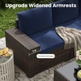 thumbnail image 3 of STARY 6 Pieces Outdoor Sectional Sofa with Wide Armrests, Patio Conversation Set, PE Rattan Furniture Set for Backyard, Blue, 3 of 9