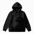 thumbnail image 6 of Cdudpw Maternity Coat Winter Cozy Carrier Mom Coats Sherpa Jacket 3-In-1 Sherpa Fleece Jacket,Zipper Maternity and Kangaroo Carrier Coat Clothes(S356-Black), 6 of 7