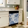 thumbnail image 3 of Blue floral wooden design Dishwasher Magnet Cover Decorative Sticker for Home Cabinet Kitchen 23" x26", 3 of 5