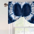 thumbnail image 4 of Tie Up Valance Curtain for Kitchen,Watercolor Blue White Heart Tie Dye Rod Pocket Short Curtains Adjustable Tie-Up Shade Valances,Traditional Ethnic Style Window Treatment for Bathroom Living Room, 4 of 9