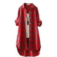 thumbnail image 5 of Long Flannel Shirts for Women Button Down Plaid Shirts Dresses Pocketed, 5 of 5