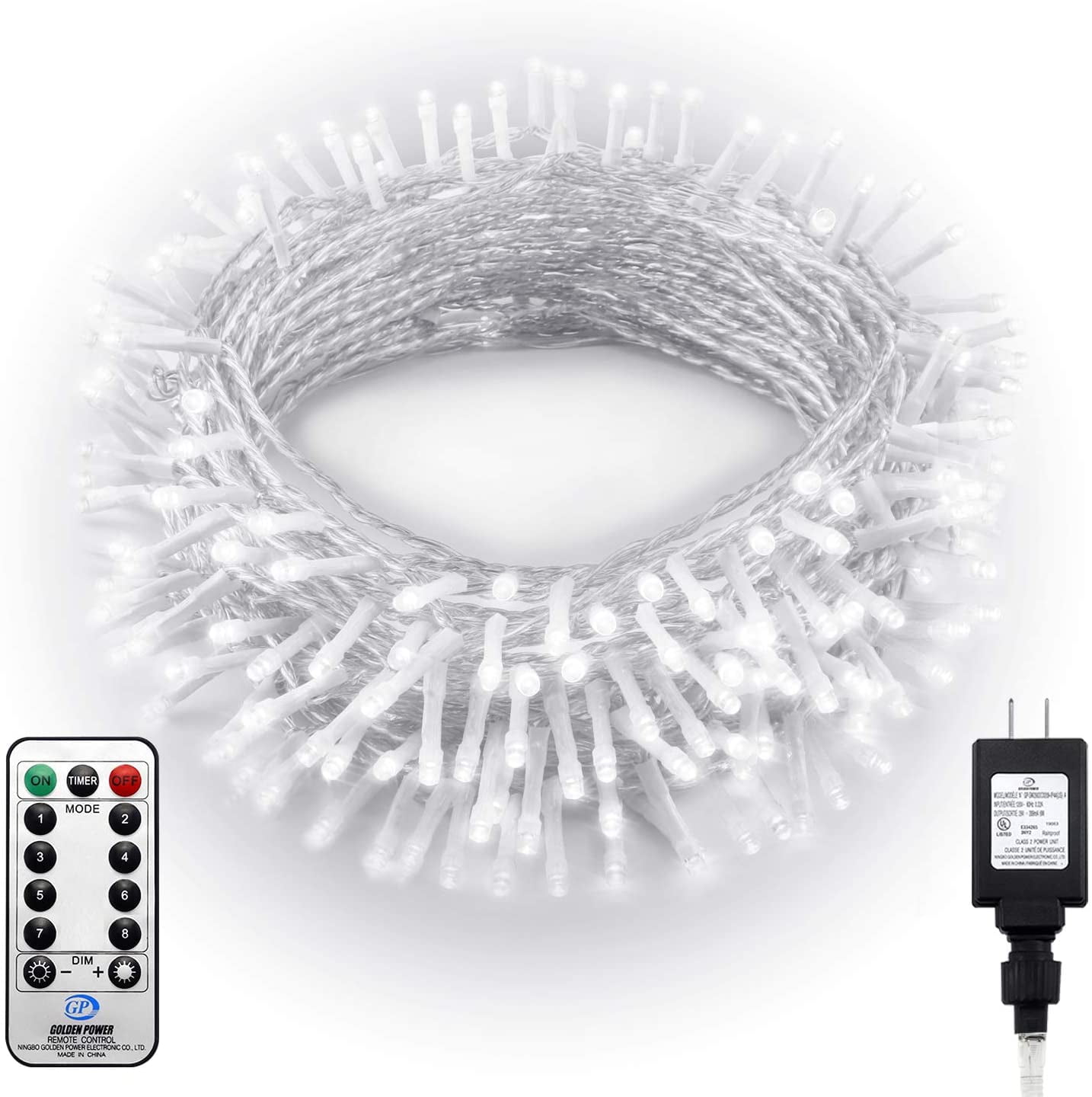 1000 LED 393.7ft Indoor/Outdoor Fairy String Lights 8 Lighting Modes