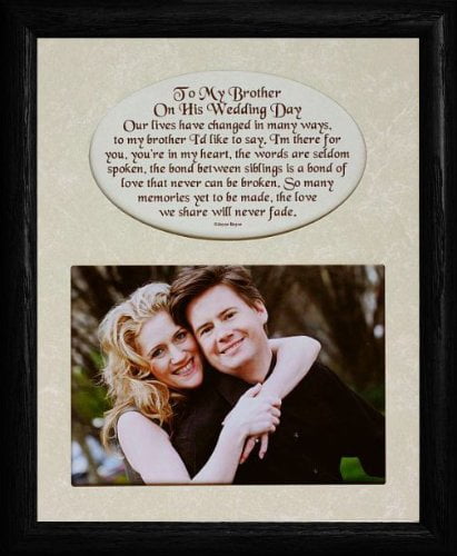 8x10 To My Brother On His Wedding Day Photo Poetry Frame