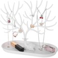 thumbnail image 1 of Bandeja de plástico para joyería con soporte 2 en 1 para árbol de joyería (blanco) 22 * ​​​​25 * 15 cm, 1 of 5