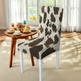thumbnail image 4 of Xoenoiee Brown Cow Print Rectangle Christmas Tablecloth Chair Cover Set Table Covers 82x55 Inches Table Cloth 4 Pieces Chair Cover for Kitchen Dining Room Decorative, 4 of 6