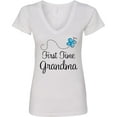thumbnail image 3 of Inktastic First Time Grandma Butterfly Women's V-Neck T-Shirt, 3 of 5