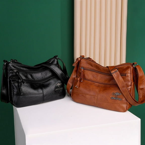 High Quality Soft Leather Shoulder Bags For Women's Fashion Crossbody Bag,Brown