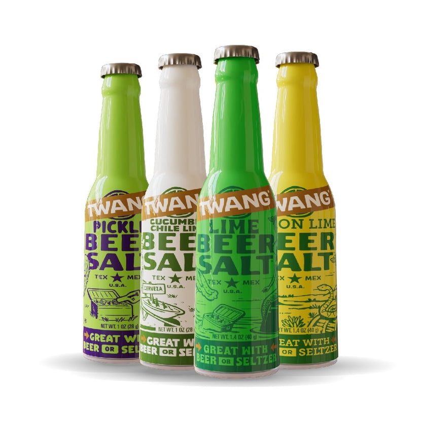 Twang Lemon-Lime Flavored Margarita Rimming Salt, 1.4 oz, 24 Count Plastic Bottles