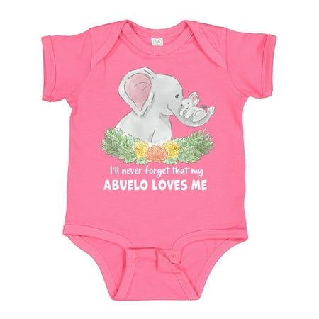 

Inktastic I ll Never Forget That My Abuelo Loves Me Cute Elephants Gift Baby Boy or Baby Girl Bodysuit