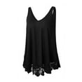 thumbnail image 5 of WTXUE Tank Tops Sleeveless, Scoop Neck Swing Cotton Top Flowy Loose Lace O-Neck Solid Tank Blouse Solid | Casual for Women's Plus Black L, 5 of 8