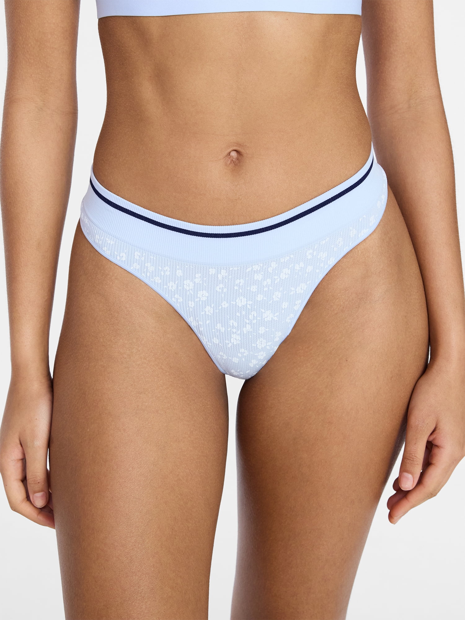 No Boundaries Seamless Thong Panties, 3-Pack, Women's XS-XXXL
