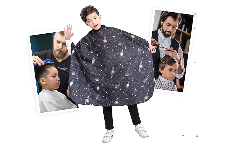 LEONAL Kids Barber Cape Hair Cutting Hairdressing Salon Styling Cloth Apron  Cover Gown for Children Boys Girls Toddler