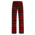 thumbnail image 6 of LIaqionyy Women Pajamas Pants Plaid Wide Leg Baggy Elastic Waist Sleepwear Pjs Bottoms Lounge Pant, 6 of 7