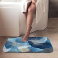 thumbnail image 4 of 1pc Blue Flowers Absorbent Non-Slip Bathroom Thickened Flannel Rug Decor,Soft,Quick Drying,Suitable For Indoor/outdoor Use,Bathrooms,Bedrooms,Kitchens,Terrace,Laundry Rooms,16"x24", 4 of 9