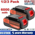 thumbnail image 2 of 1/2/3pcs 20V Replacement for Black Decker MAX Lithium LBXR20 LB20 LBX20 Battery, 2 of 10