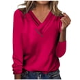 thumbnail image 2 of Fall Savings Women's Blouses Dressy Casual Chiffon Womens Tops Long Sleeves Casual Women's Tops Fall my items out for delivery, 2 of 5