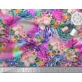thumbnail image 2 of Soimoi Polyester Crepe Fabric Animal Skin & Tropical Flower Print Fabric by The Yard 52 Inch Wide, 2 of 3
