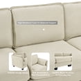 thumbnail image 6 of Howcool Cloud Couch Modular Sectional Sofa 3 Seat 93" L Shaped Convertible Couch Chenille Thick Cushion with Ottoman, Removable & Washable Cover for Living Room,Beige, 6 of 8