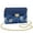 Blue Daisy Floral, variant on Christmas Cat Paw Green Print Crossbody Bags for Women, PU Leather Crossbody Handbags Purses, Waterproof Crossover Shoulder Bag with Chain Strap